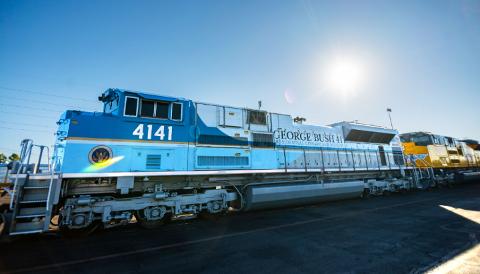 Small | Locomotive 4141, prepared and ready for the funeral train.