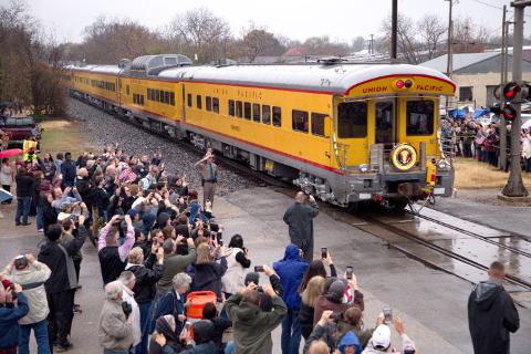 Small | Navasoto pays their respect as the funeral train passes through.