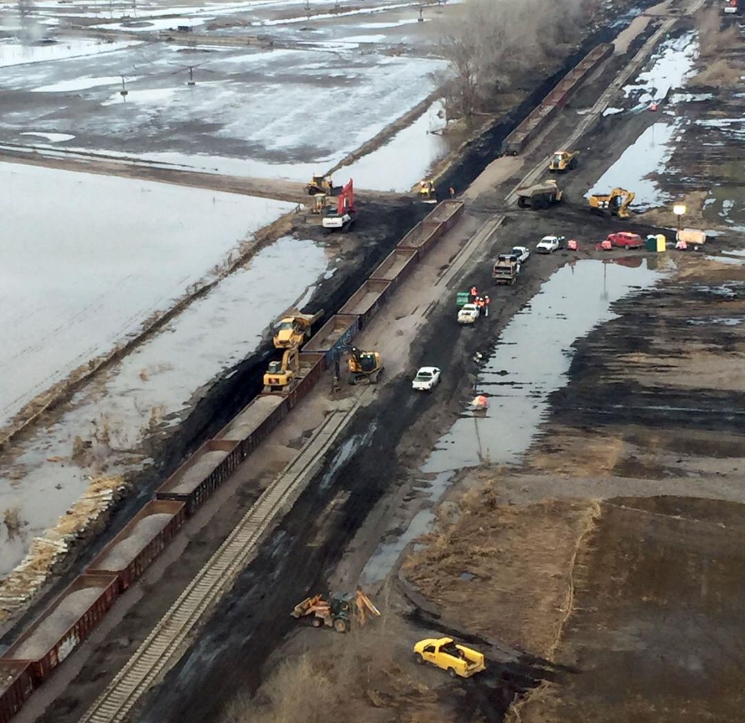 Union Pacific worked 24/7 on railroad reconstruction efforts.