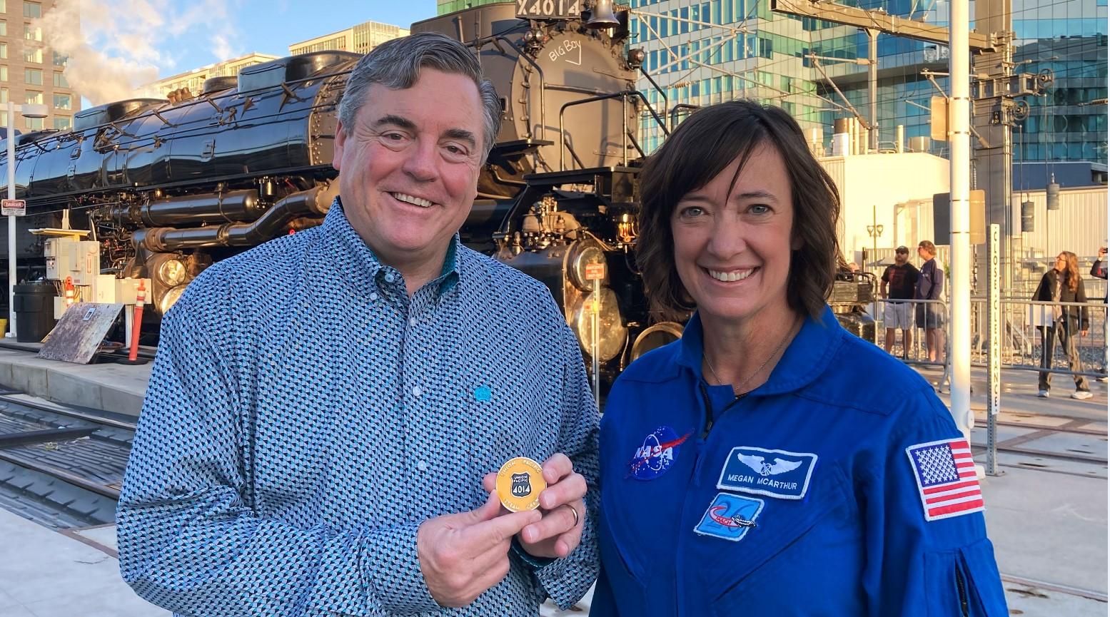 Original | Astronaut McArthur Returns Big Boy Space Coin to Union Pacific