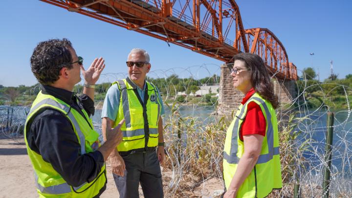 David Giandinoto, Jim Vena and Beth Whited at Eagle Pass, Texas | M