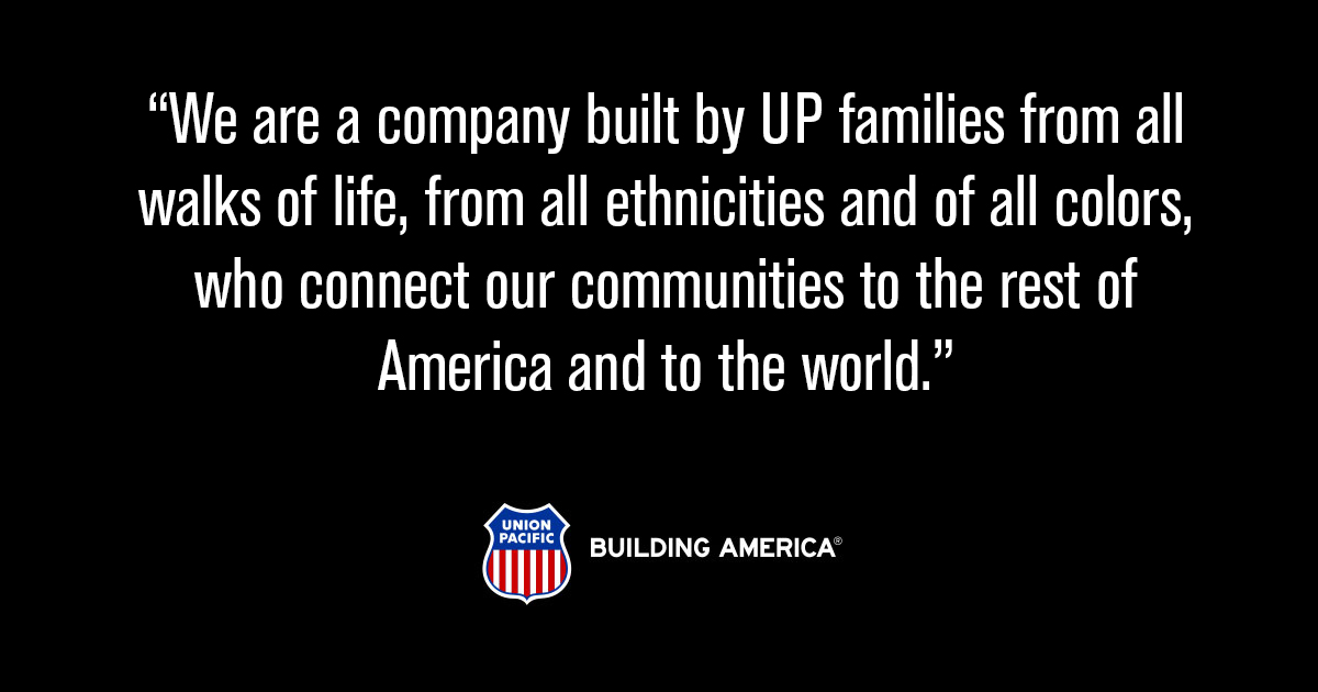 We are a company built by UP families from all walks of life, from all ethnicities and of all colors, who connect our communities to the rest of America and to the world.