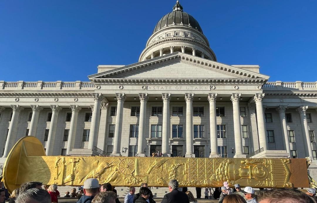 The Golden Spike Monument at the Utah State Capitol. | MR