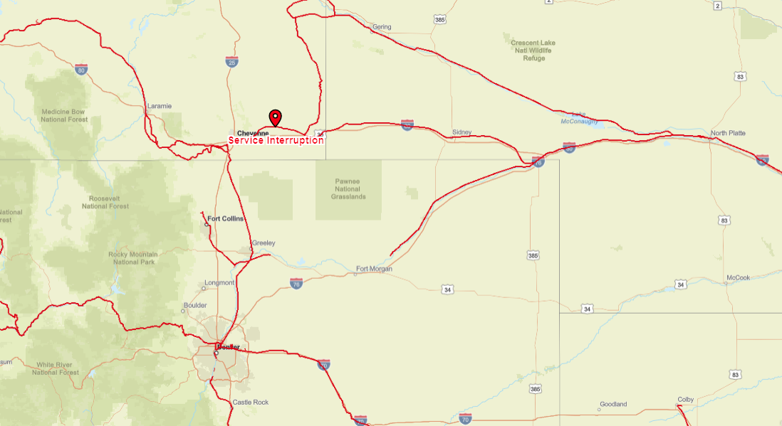 Original | Cheyenne Service Outage Map 062121