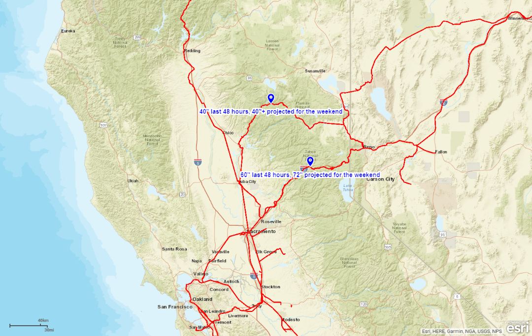 Northern California Winter Snow Totals | MR