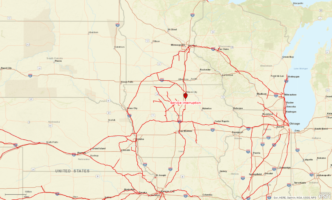 Medium Retina | Service Interruption Impacting Operations near Mason City, Iowa