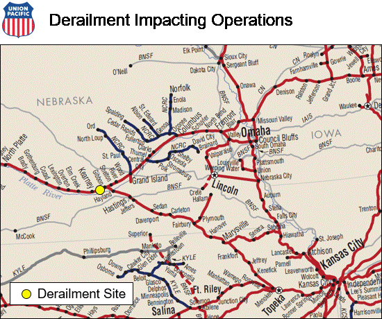 Medium | Derailment Impacting Operations near Kearney, Nebraska