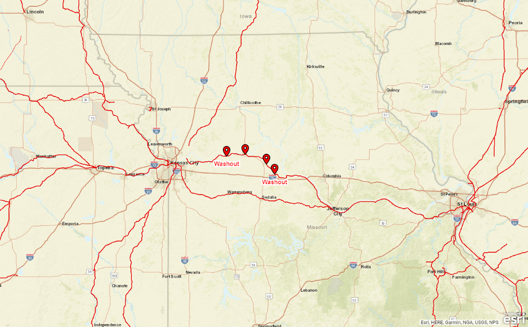 Medium Retina | Washouts Impacting Operations near Kansas City, Missouri