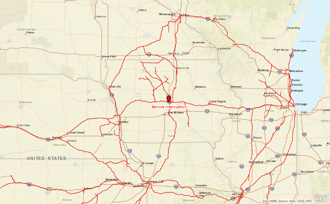Medium Retina | Service Interruption Impacting Operations near Ames, Iowa