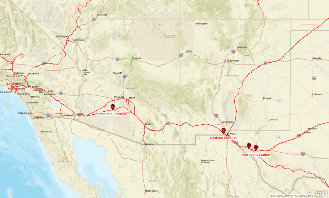 Medium Retina | Washouts Impacting Operations in Arizona, New Mexico & Texas