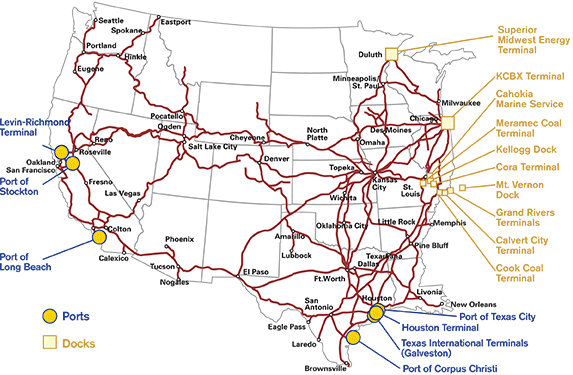 UP: Ports and Docks Served