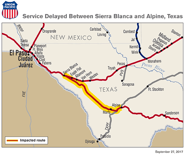 Original | Service Delays - Texas 092717