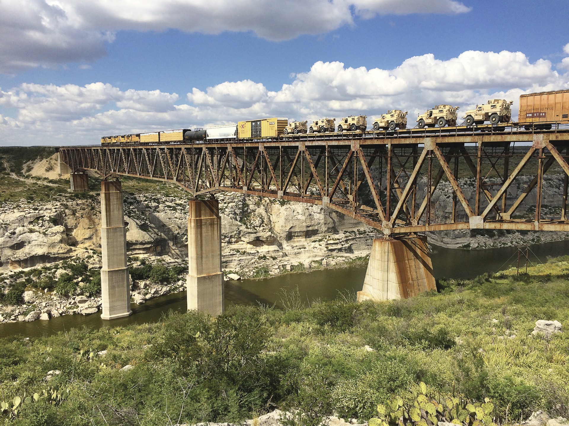 Oversized Humvees on Bridge