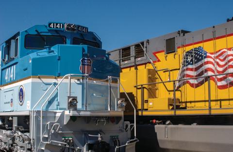 Small | Front view of UP Locomotive No. 4141