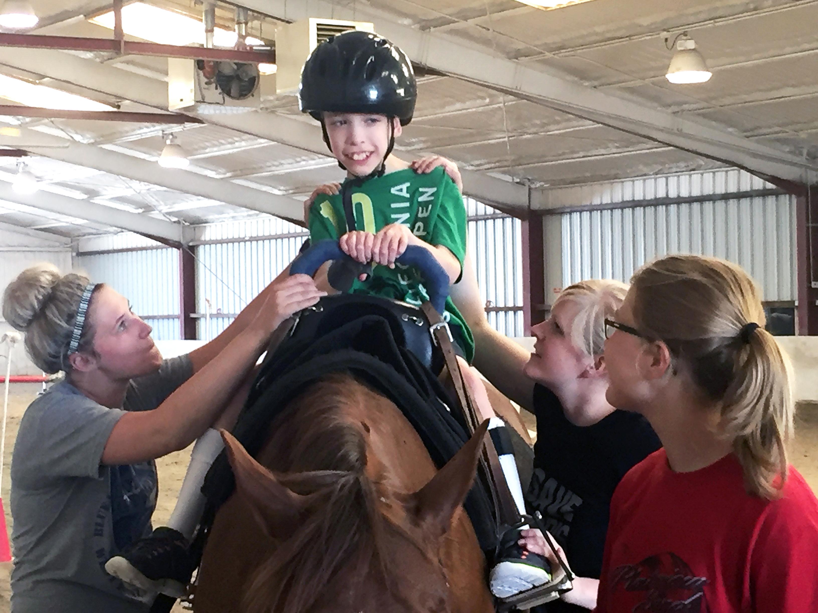 Ethan Falk riding Rainbow at HETRA