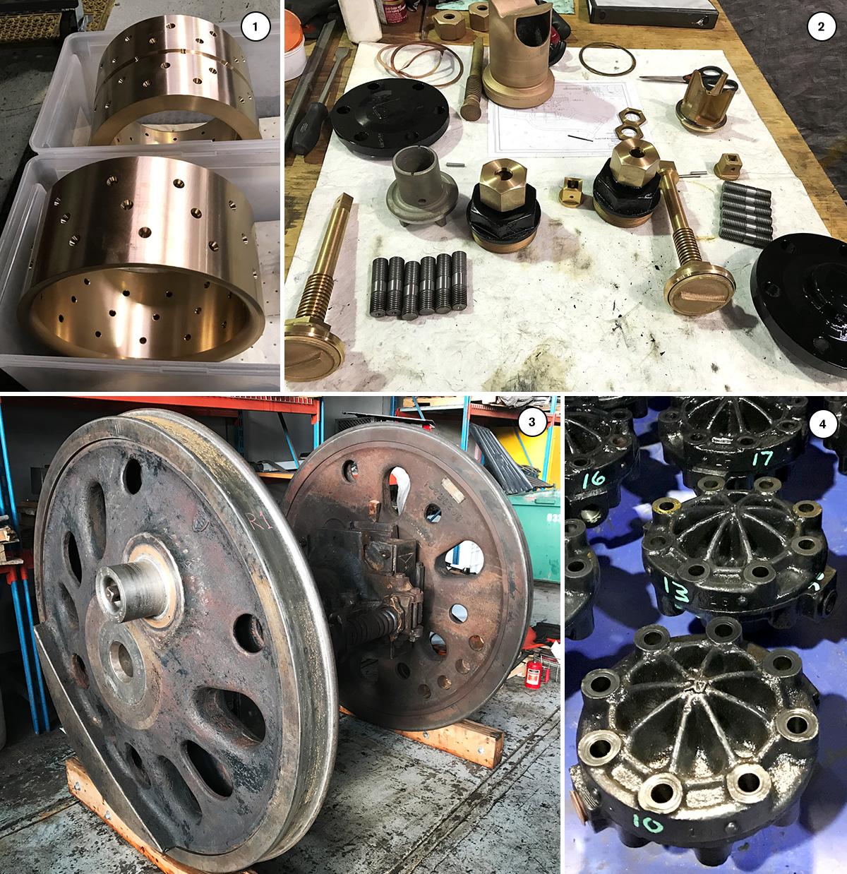 Original | Locomotive No. 4014 parts collage.
