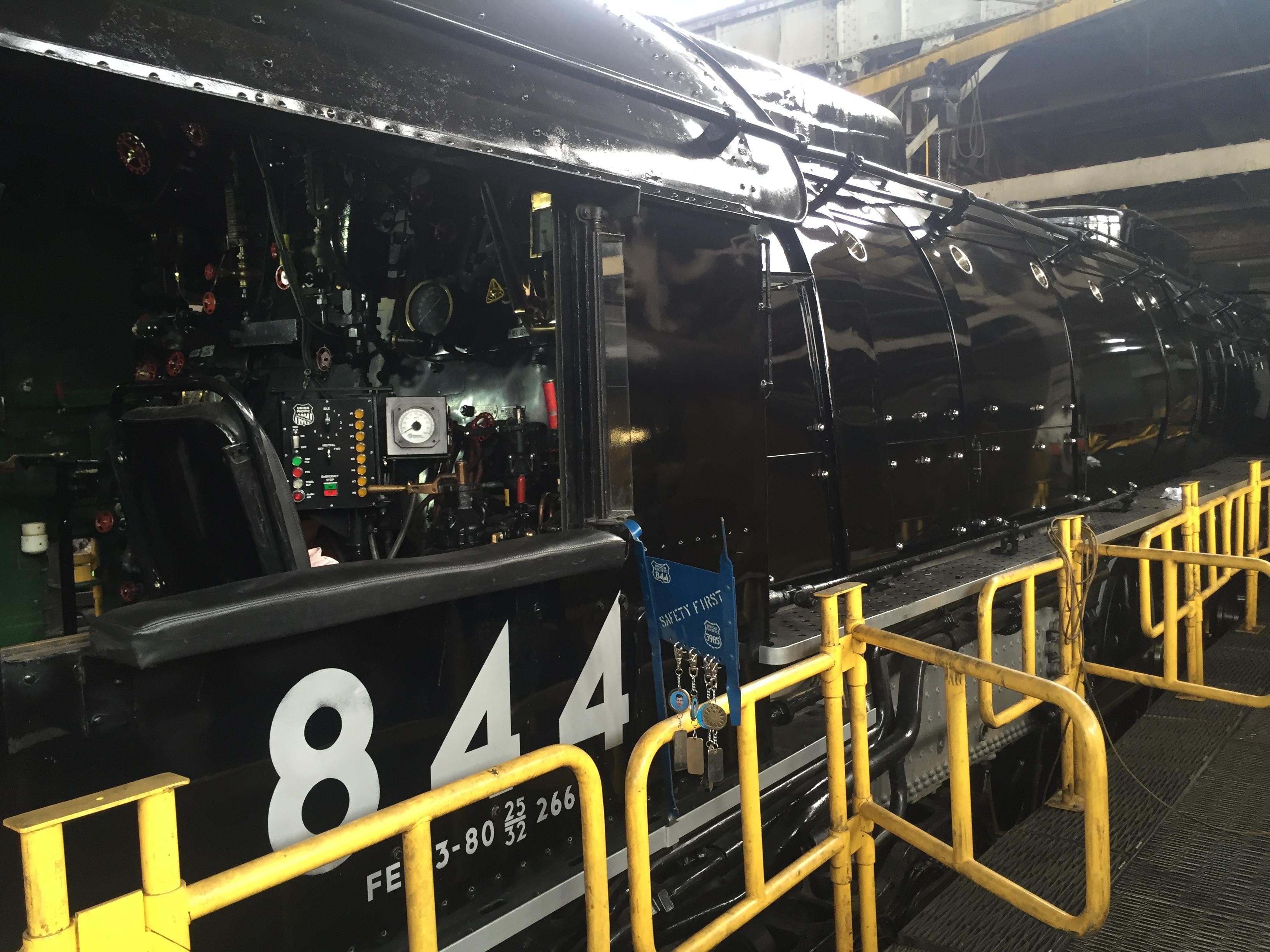 Close up of the living legend, locomotive No. 844.