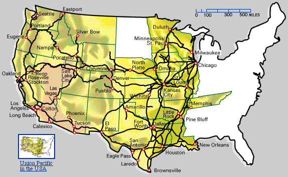 Map of Union Pacific Railroad Iowa c1865 map 36x13 