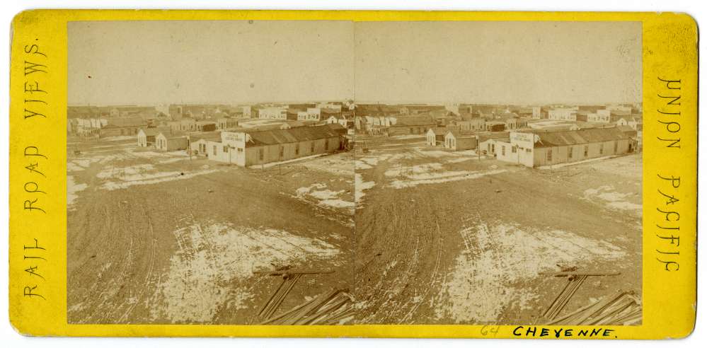 A stereo card showing Cheyenne, WY