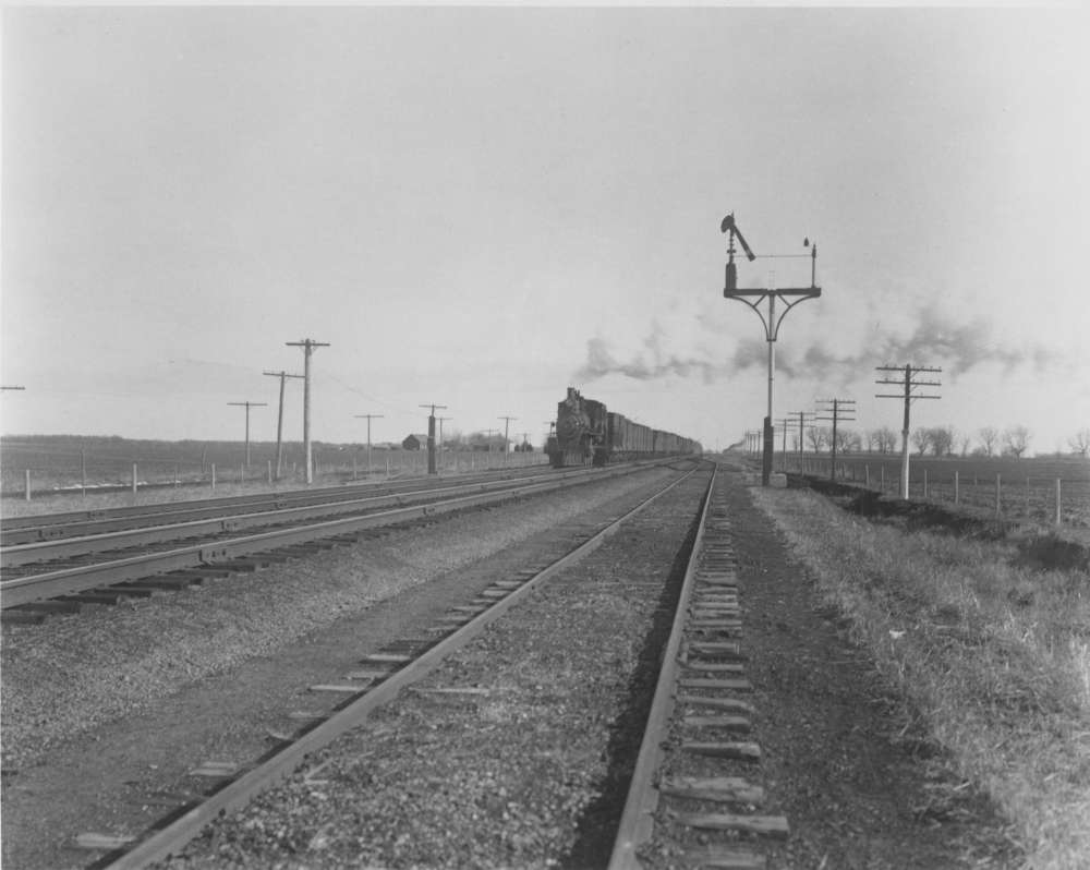 Train en route through Gibbon, Nebraska