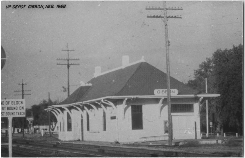 Photograph of a Union Pacific depot in Gibbon, Nebraska