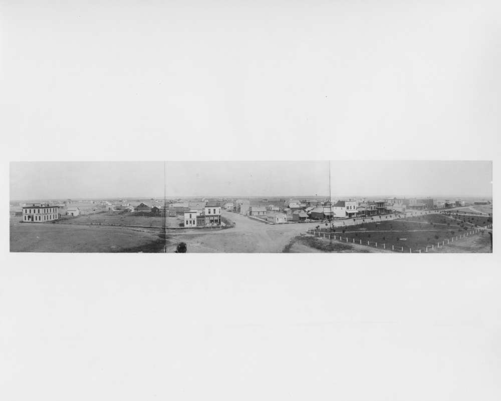 A panoramic view of the city of Julesburg, Colorado, taken in 1890