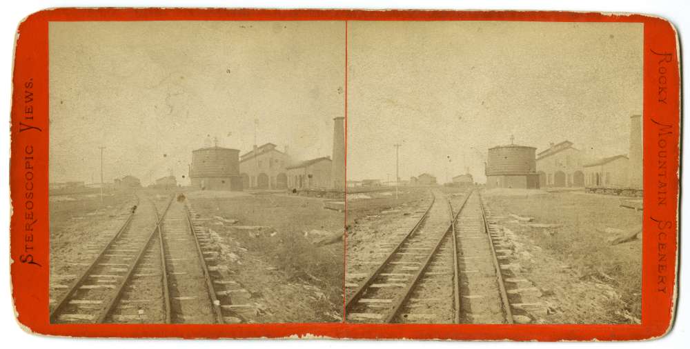 A stereo card showing North Platte Station