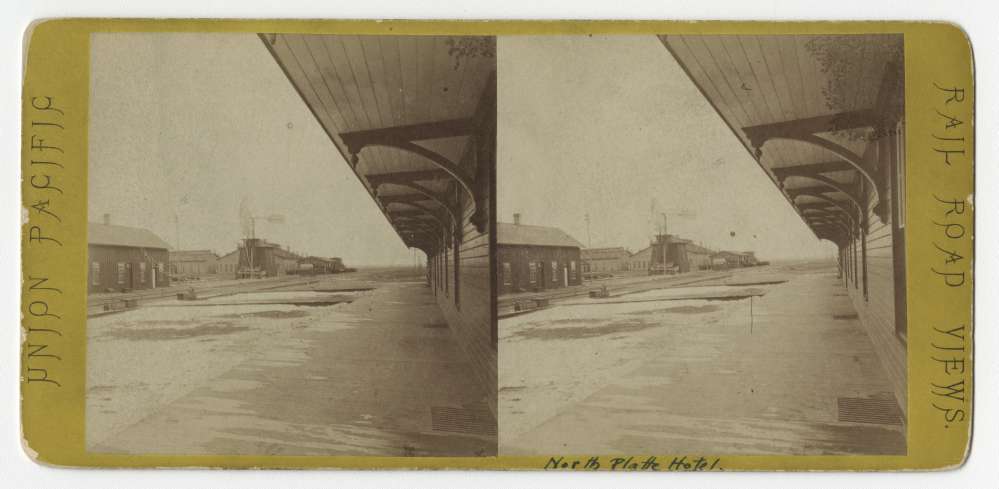 A stereo card showing a hotel in North Platte, Nebraska