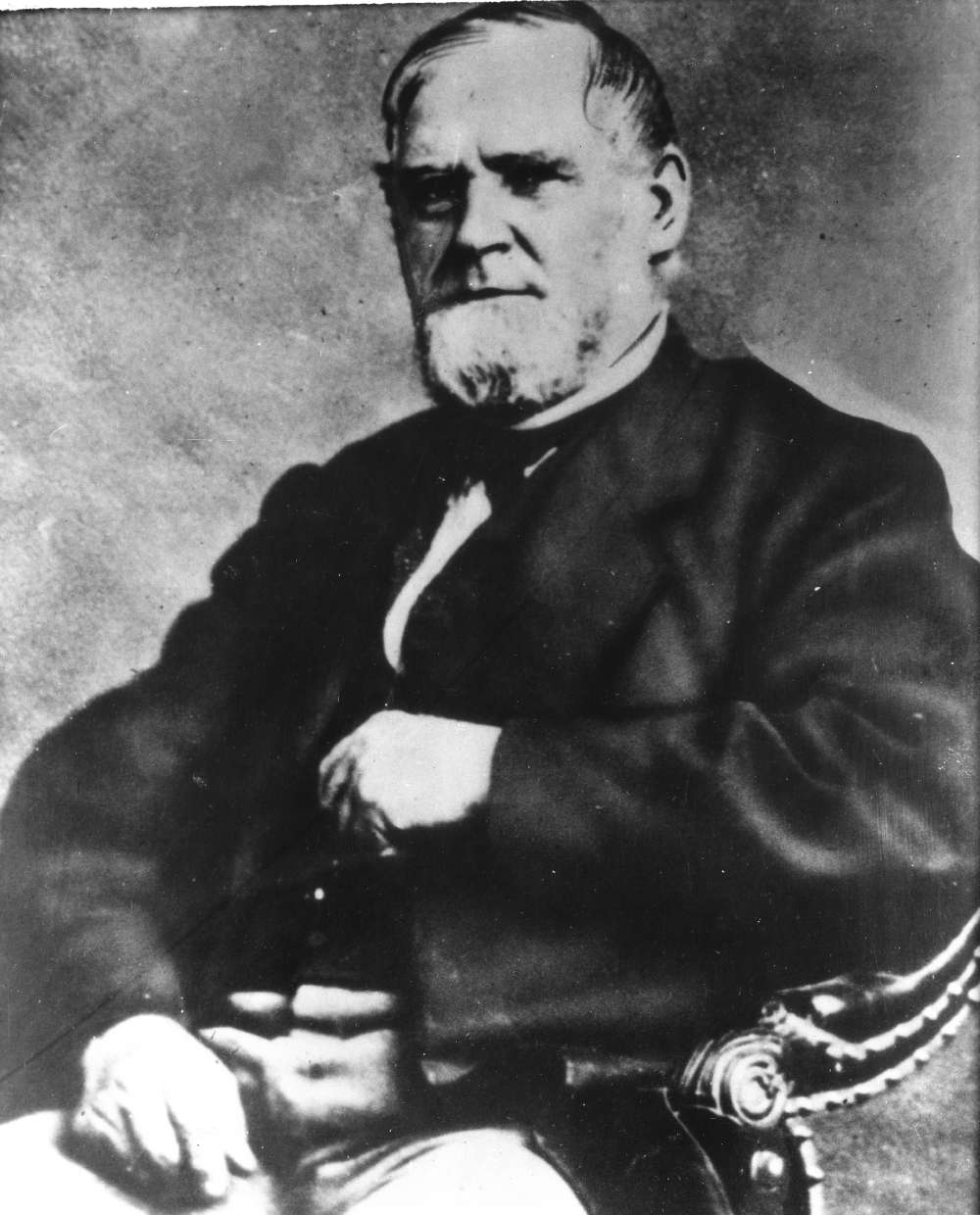 Portrait photograph of W. B. Ogden, the first president of Union Pacific Railroad