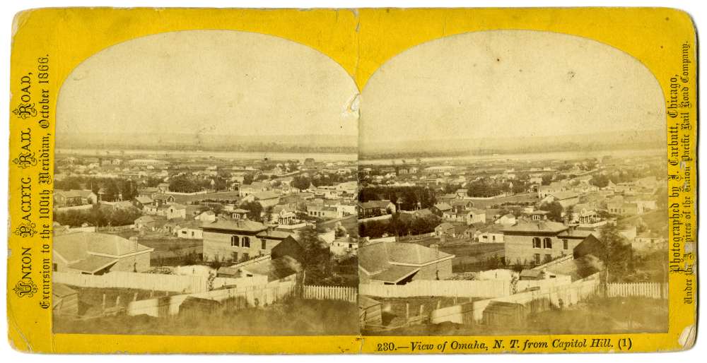 1866 stereo card of Omaha Capitol Hill