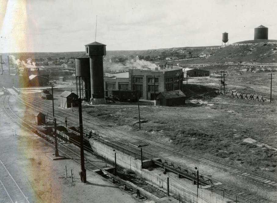 A bird's eye view of the Sidney, Nebraska roundhouse